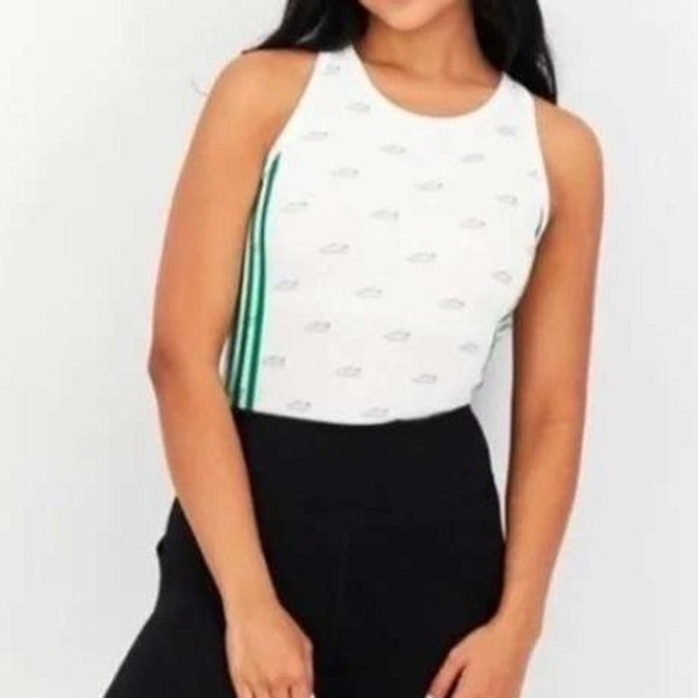 Adidas Racerback Bodysuit Originals Stan Smith Sneaker Print White Green Size XL